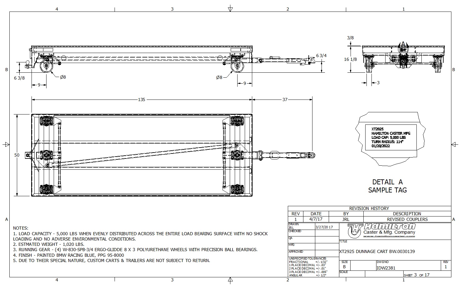 XT2925 Approval Type Drawing